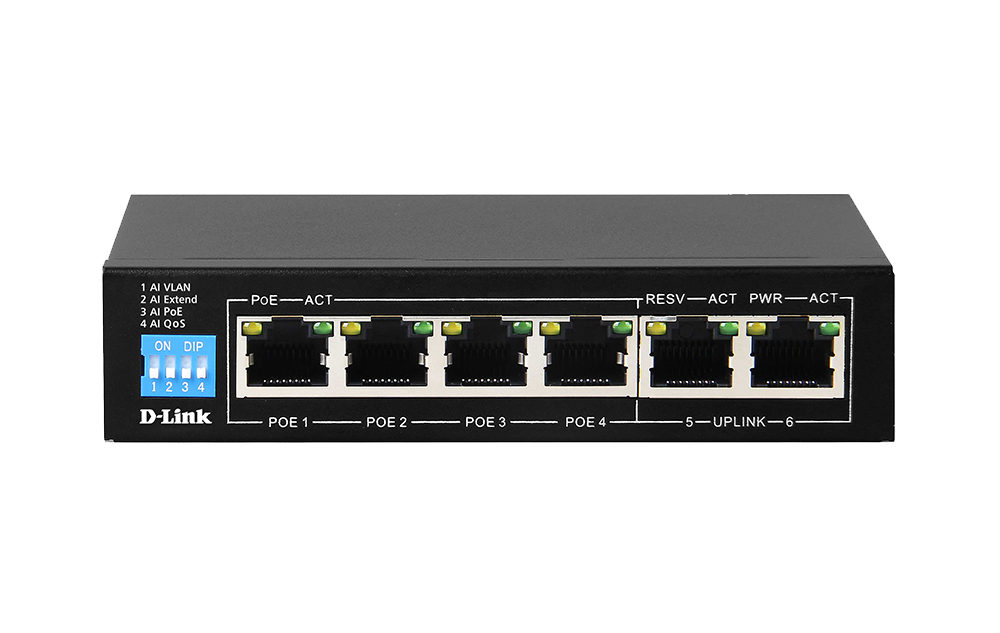 DGS-F1006P-E D-LINK 6-Port Gigabit PoE Switch