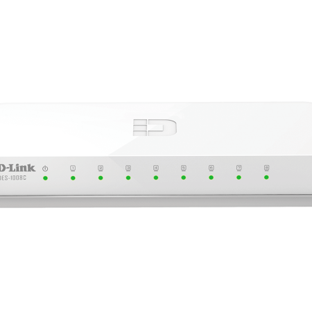 D-Link DES-1008C Unmanaged Switch, 8-Port 10/100 Mbps