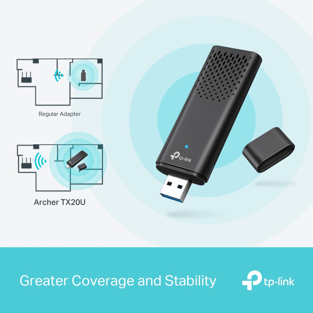 TP-Link Archer TX20U AX1800 Dual Band Wi-Fi 6 Wireless USB Adapter - Image 2