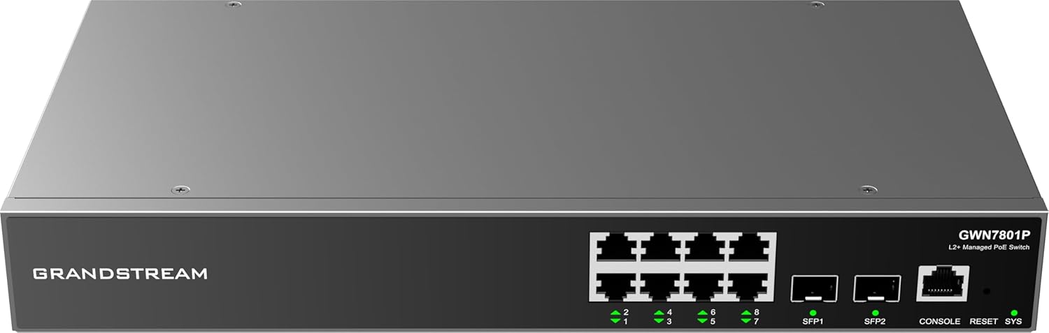Grandstream GWN7801P Switch 8xGbE PoE 2xSFP 120W